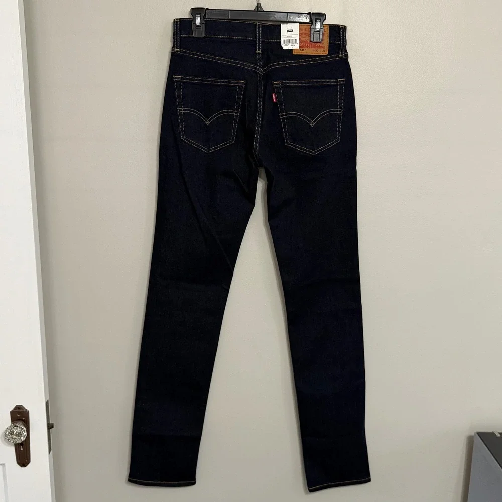 NEW Levi's Flex 511 Mens 30x36 Slim Fit Performance Dark Denim Blue Jeans